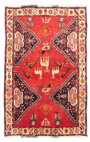 Persisk tæppe - Nomadisk - 182 x 112 cm - mørkerød