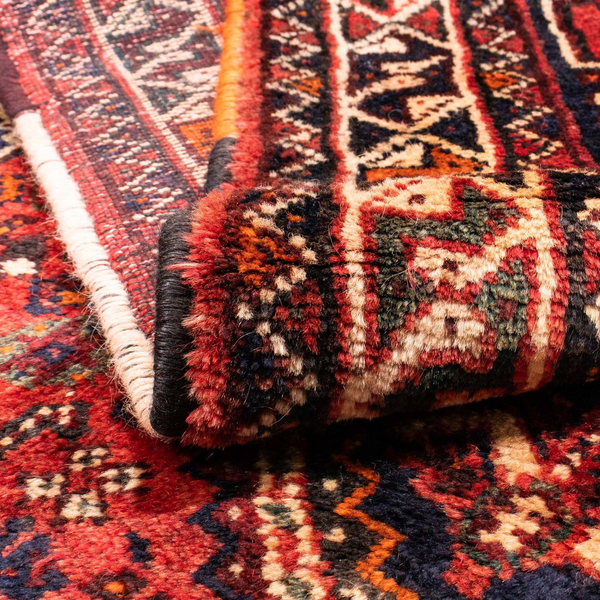 Persisk tæppe - Nomadisk - 187 x 125 cm - mørkerød