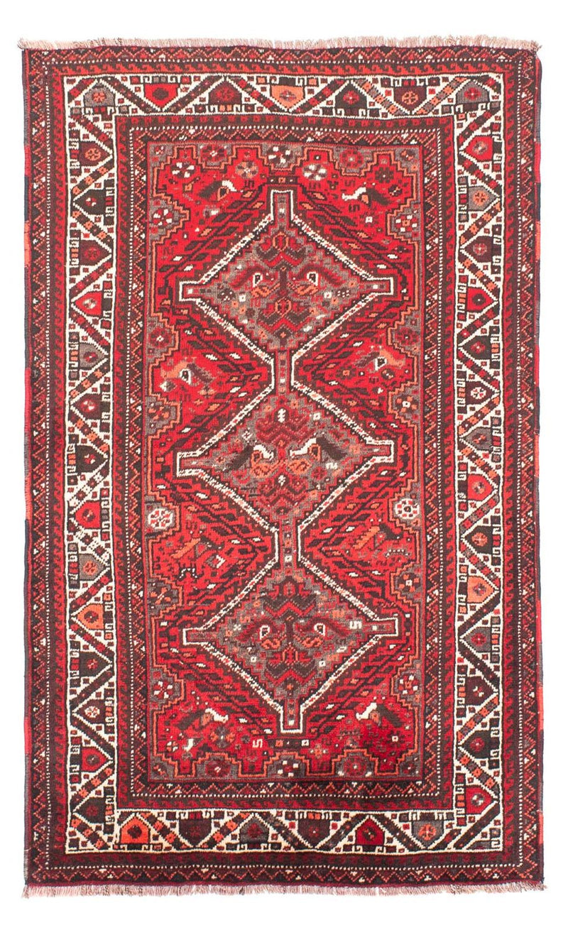 Persisk tæppe - Nomadisk - 165 x 110 cm - mørkerød