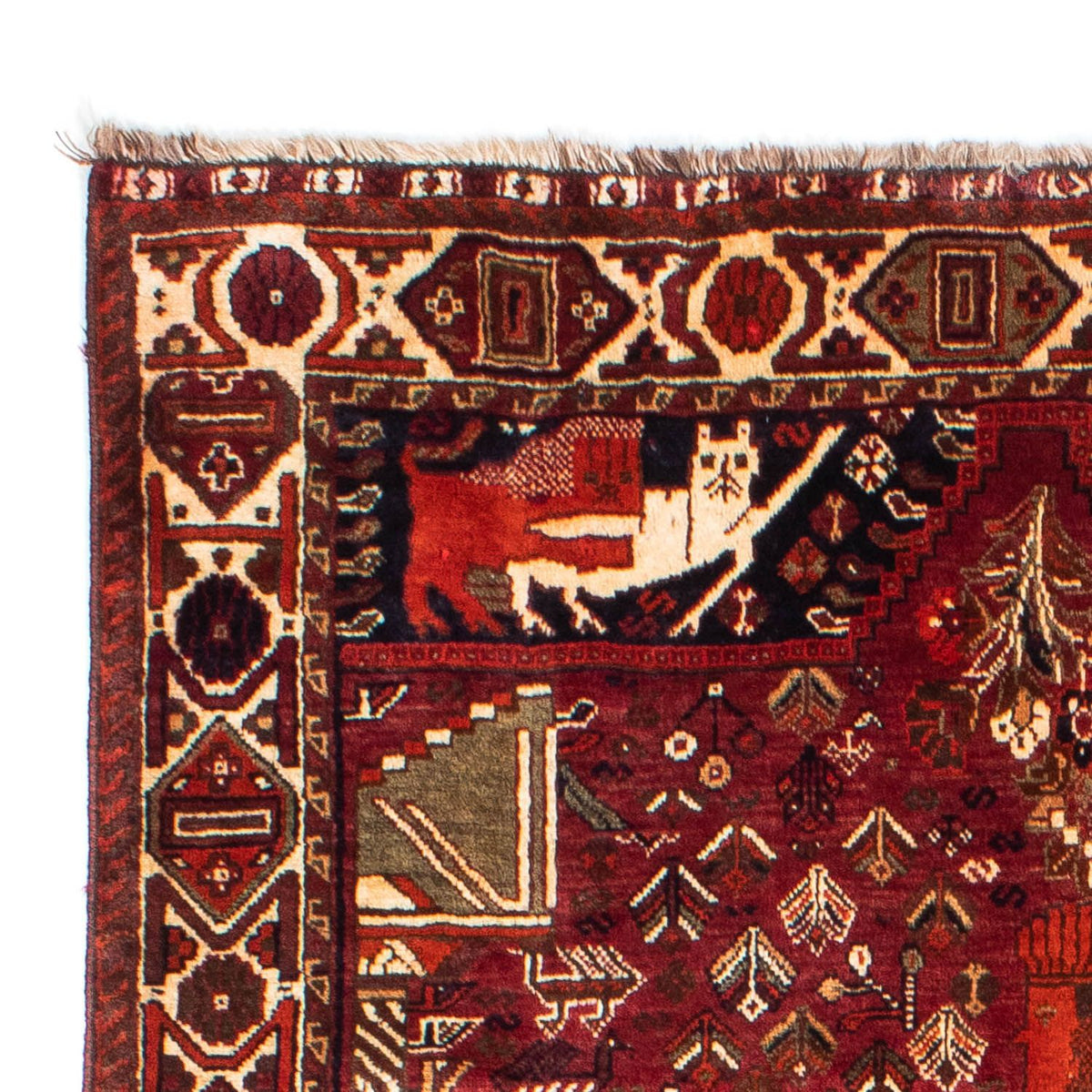 Persisk tæppe - Nomadisk - 220 x 145 cm - mørkerød
