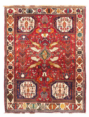 Persisk tæppe - Nomadisk - 170 x 130 cm - mørkerød