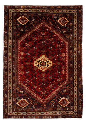 Persisk tæppe - Nomadisk - 295 x 210 cm - mørkerød