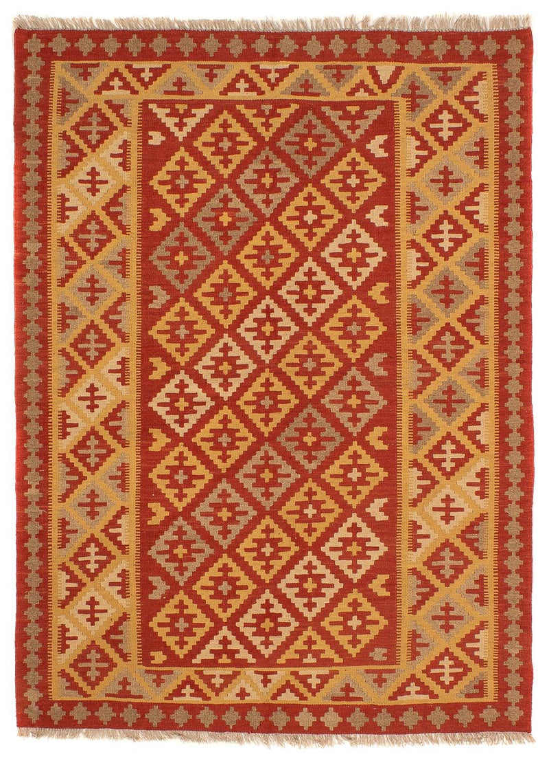 Kelim-tæppe - orientalsk - 205 x 150 cm - mørkerød