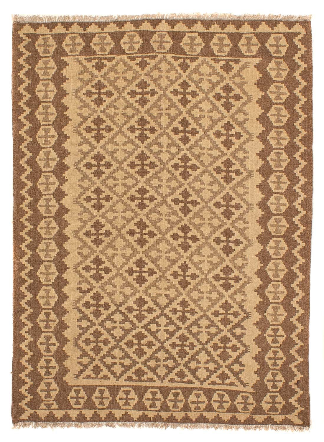 Kelim-tæppe - orientalsk - 211 x 153 cm - lys brun