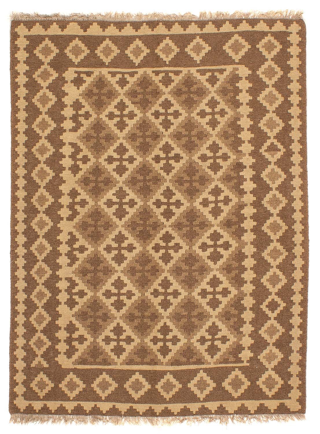 Kelim-tæppe - orientalsk - 188 x 148 cm - lys brun