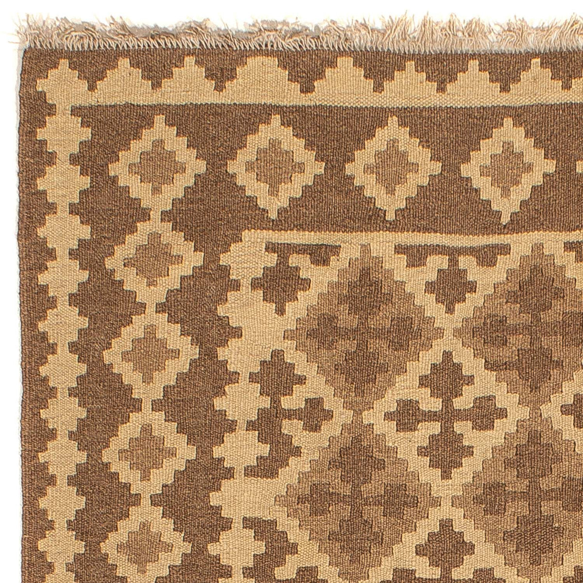 Kelim-tæppe - orientalsk - 188 x 148 cm - lys brun