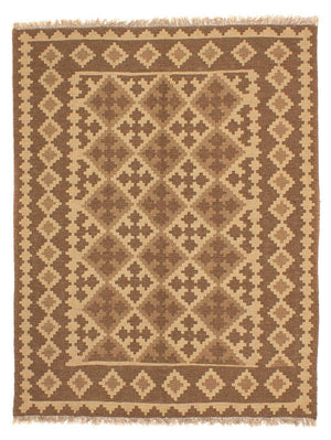Kelim-tæppe - orientalsk - 192 x 145 cm - lys brun
