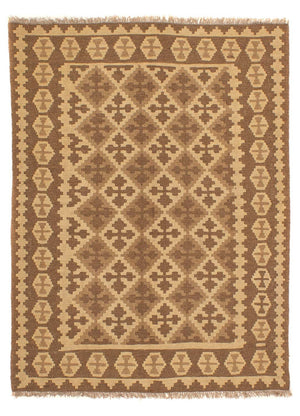 Kelim-tæppe - orientalsk - 189 x 145 cm - lys brun