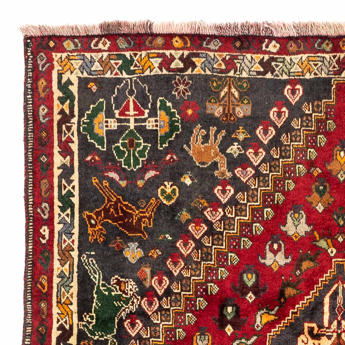 Persisk tæppe - Nomadisk - 271 x 170 cm - mørkerød