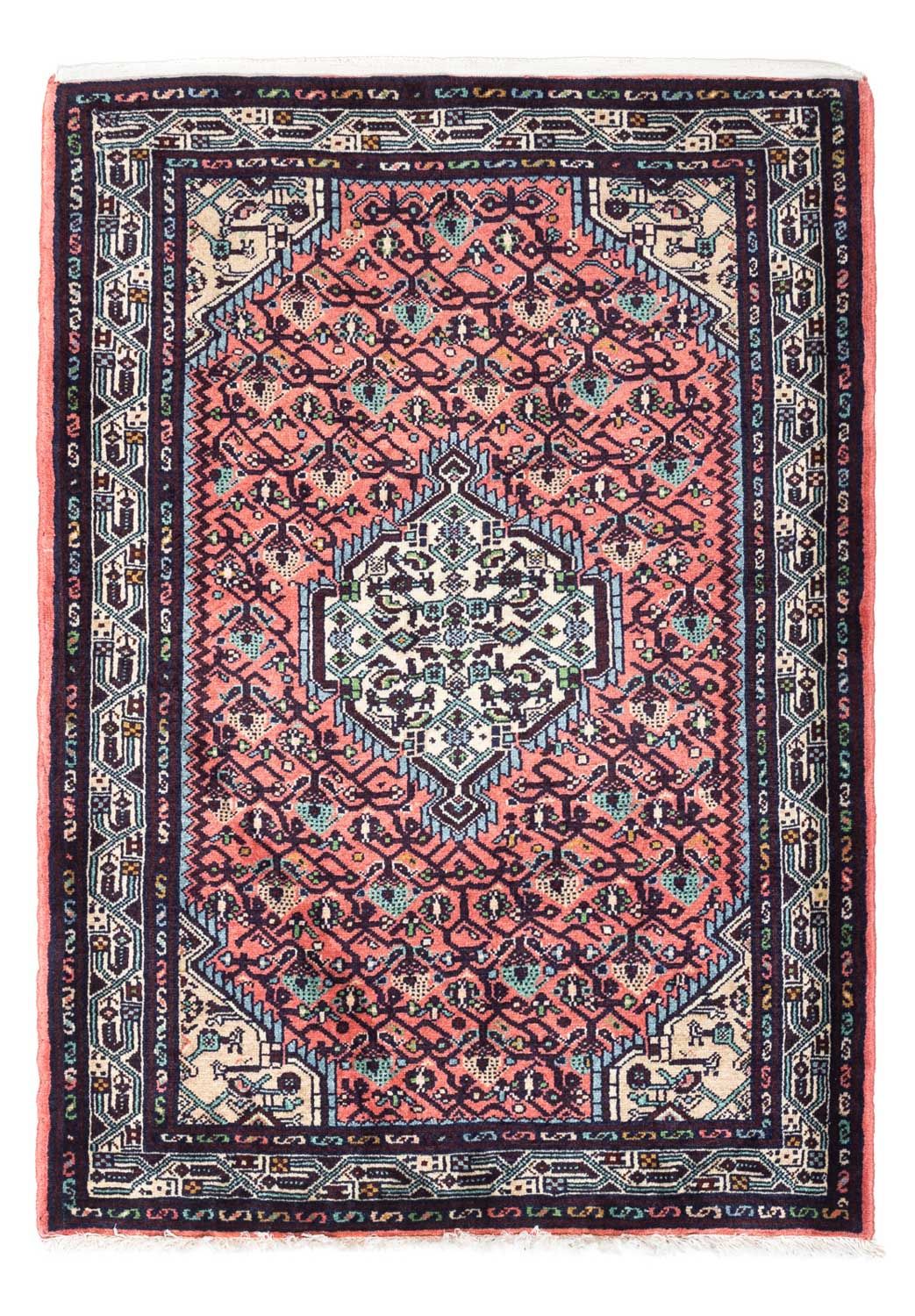 Persisk tæppe - Nomadisk - 118 x 85 cm - lysrød