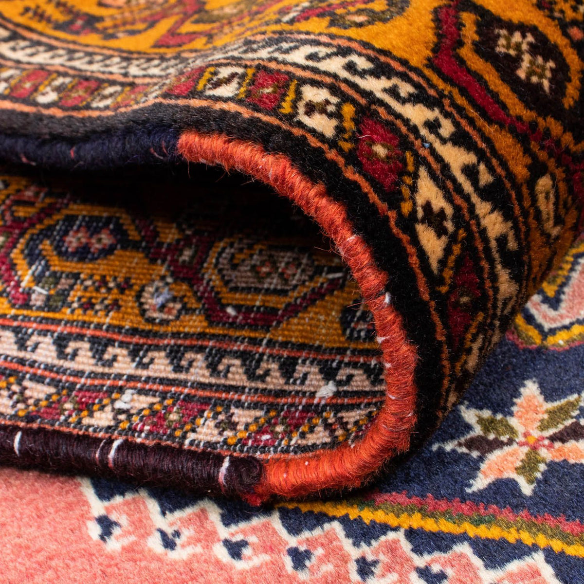 Løber Persisk tæppe - Nomadisk - 403 x 100 cm - lysrød