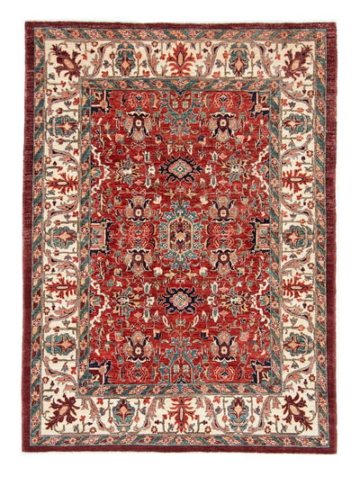 Afghansk tæppe 148x200cm - Orientalsk tæppe - mørkerød