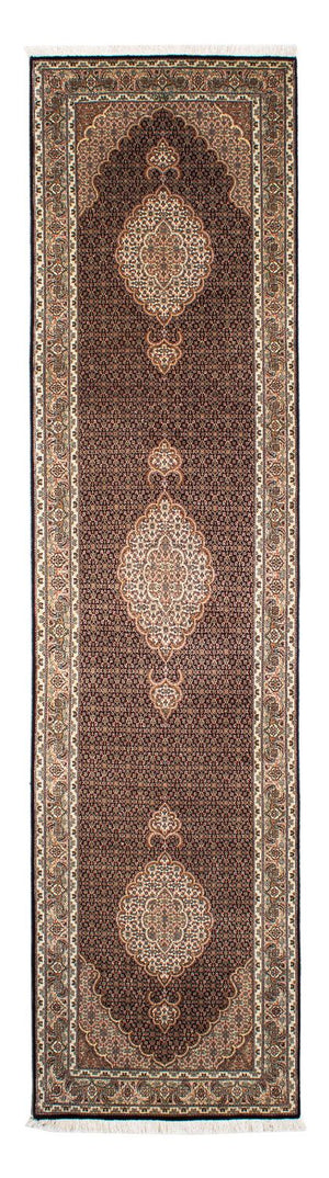 Løber Persisk tæppe - Tabriz - 302 x 82 cm - mørkeblå