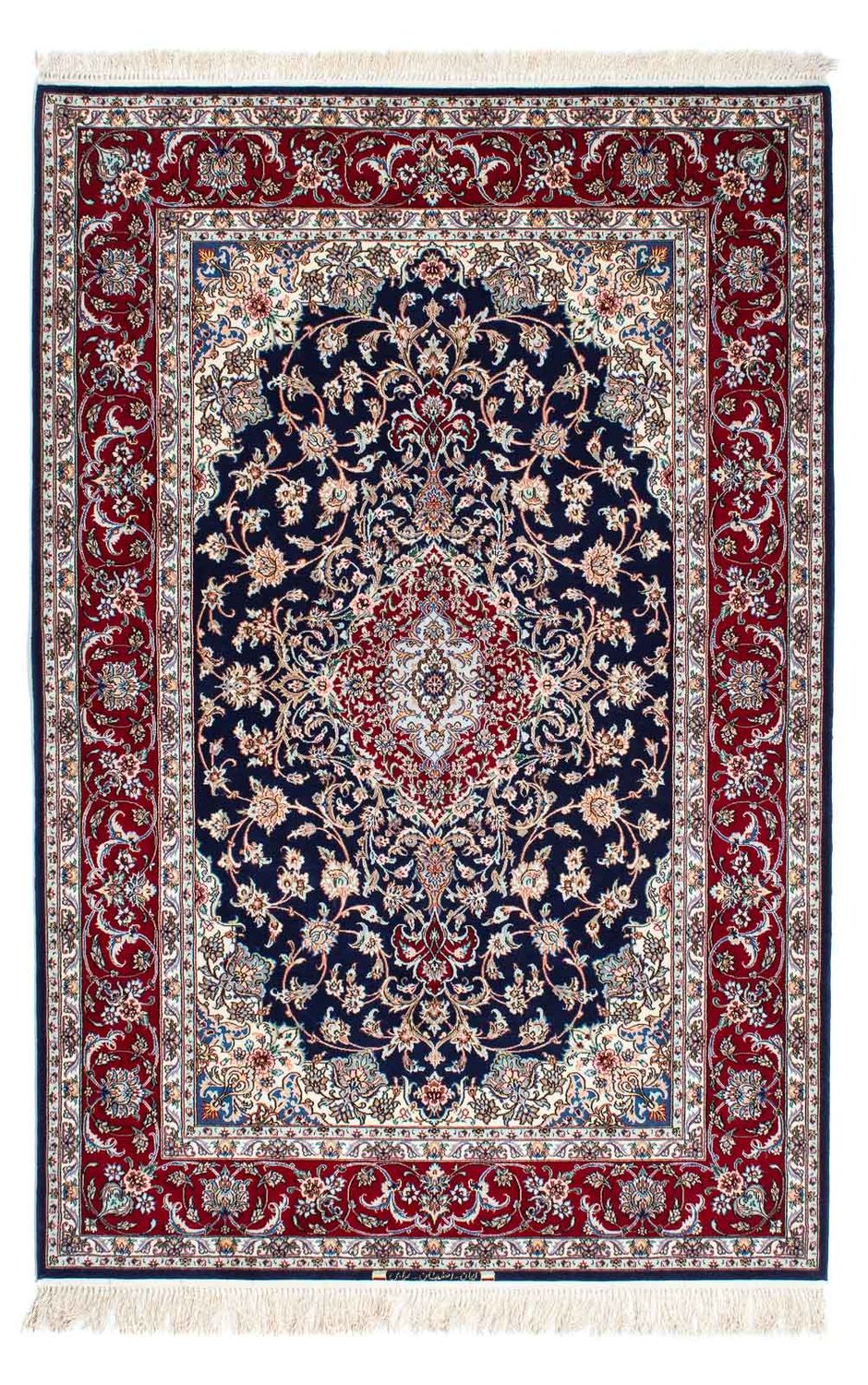 Persisk tæppe - Isfahan - Premium - 200 x 130 cm - mørkeblå
