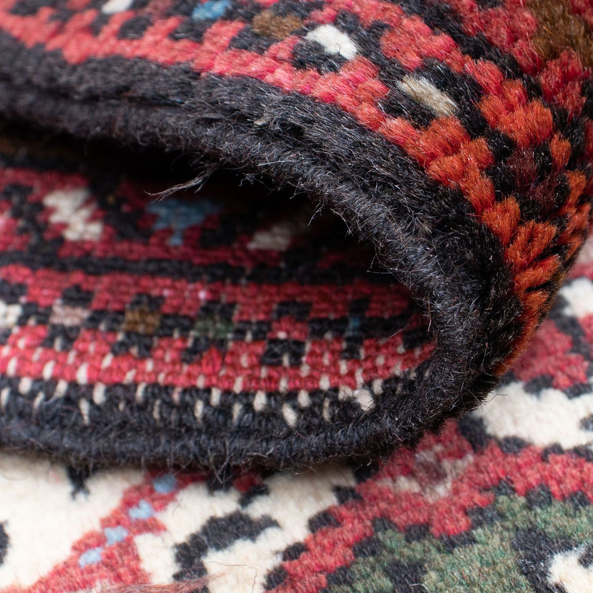 Persisk tæppe - Nomadisk - 106 x 64 cm - mørkerød