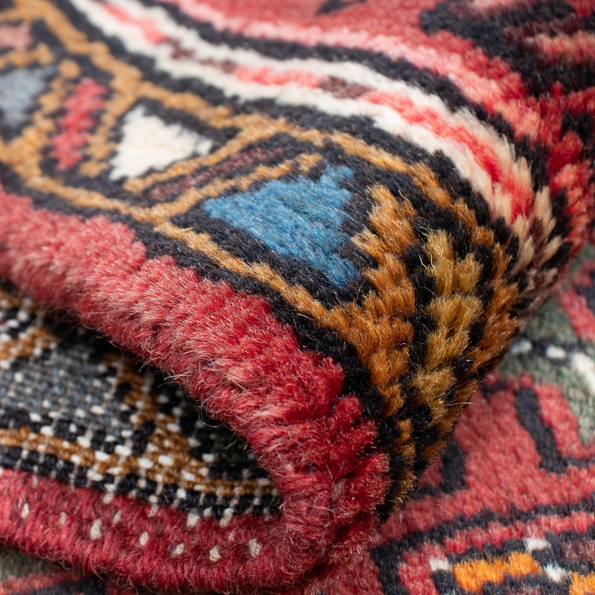 Persisk tæppe - Nomadisk - 105 x 60 cm - mørkerød