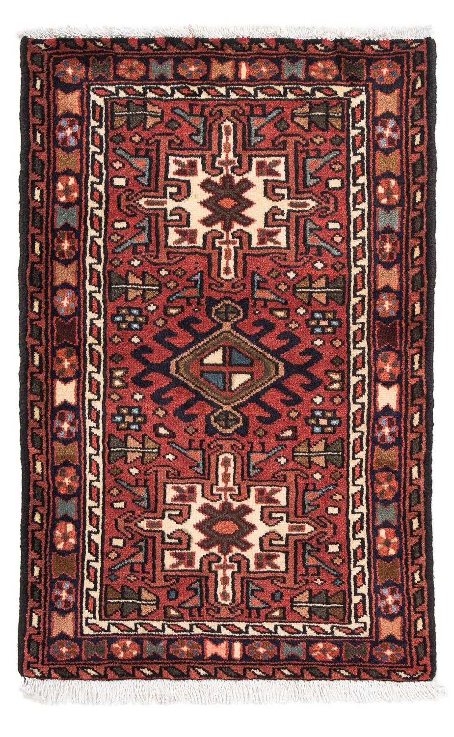 Persisk tæppe - Nomadisk - 100 x 67 cm - mørkerød