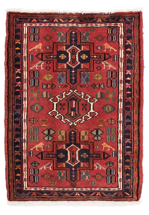 Persisk tæppe - Nomadisk - 98 x 70 cm - mørkerød