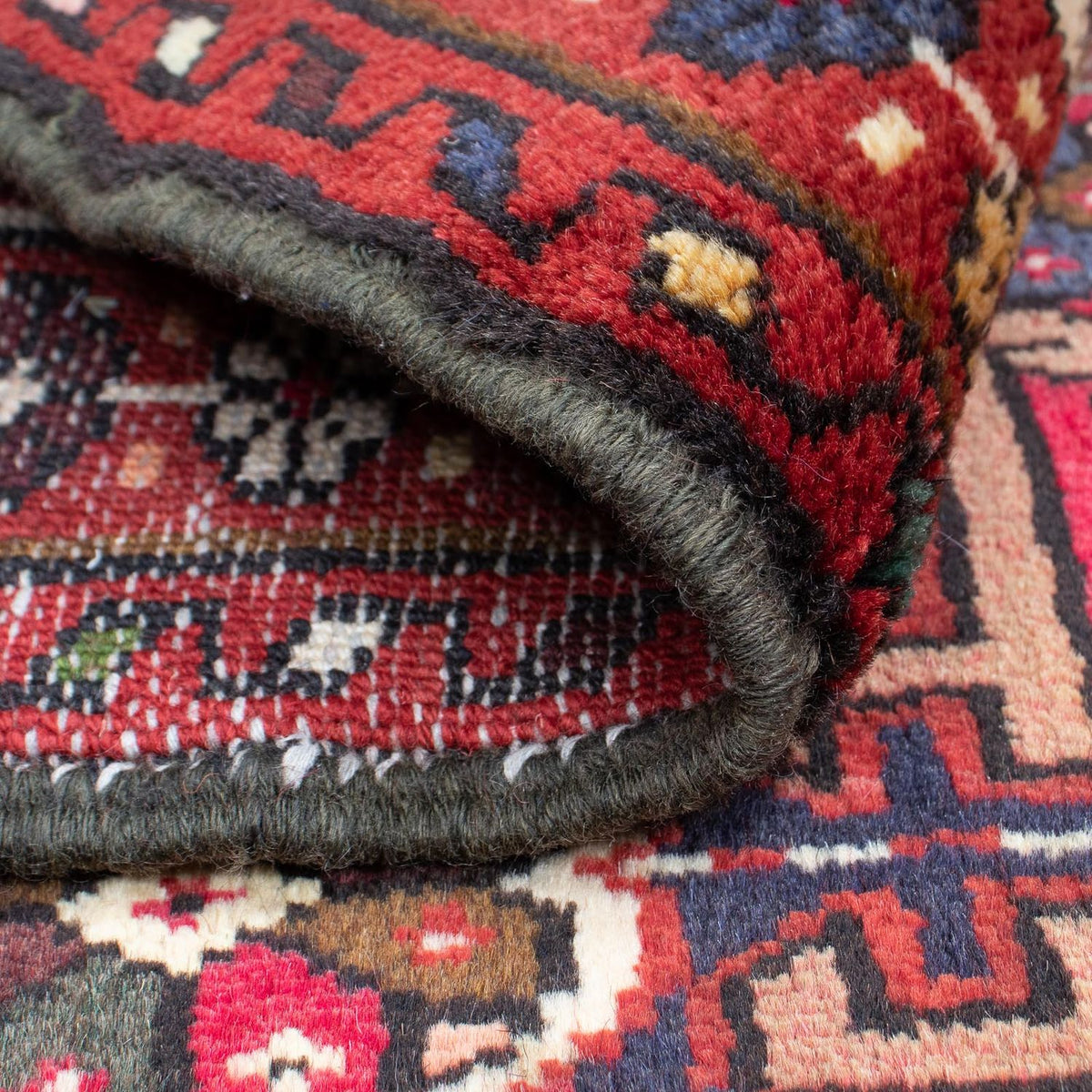 Persisk tæppe - Nomadisk - 105 x 70 cm - mørkerød