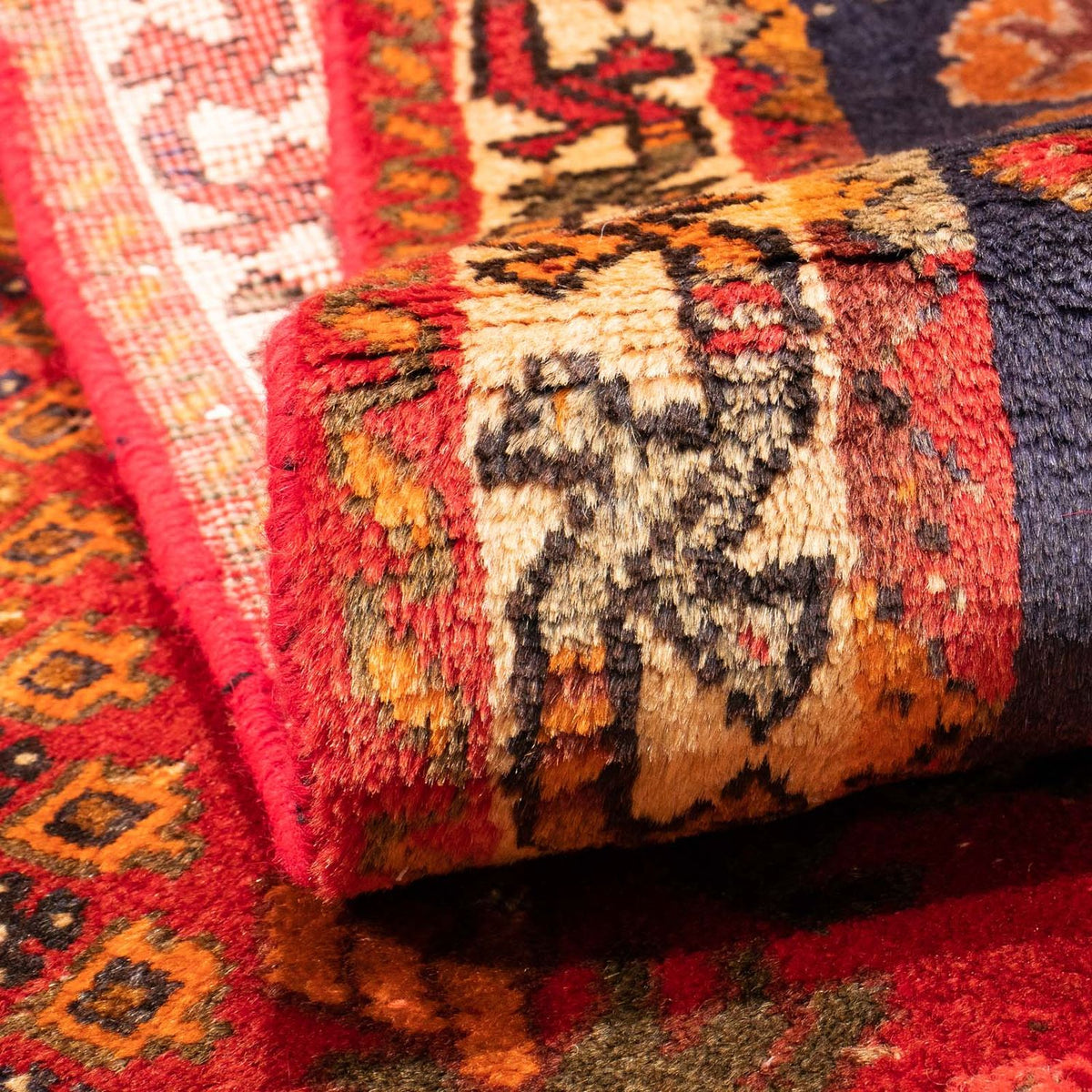 Persisk tæppe - Nomadisk - 159 x 106 cm - mørkerød