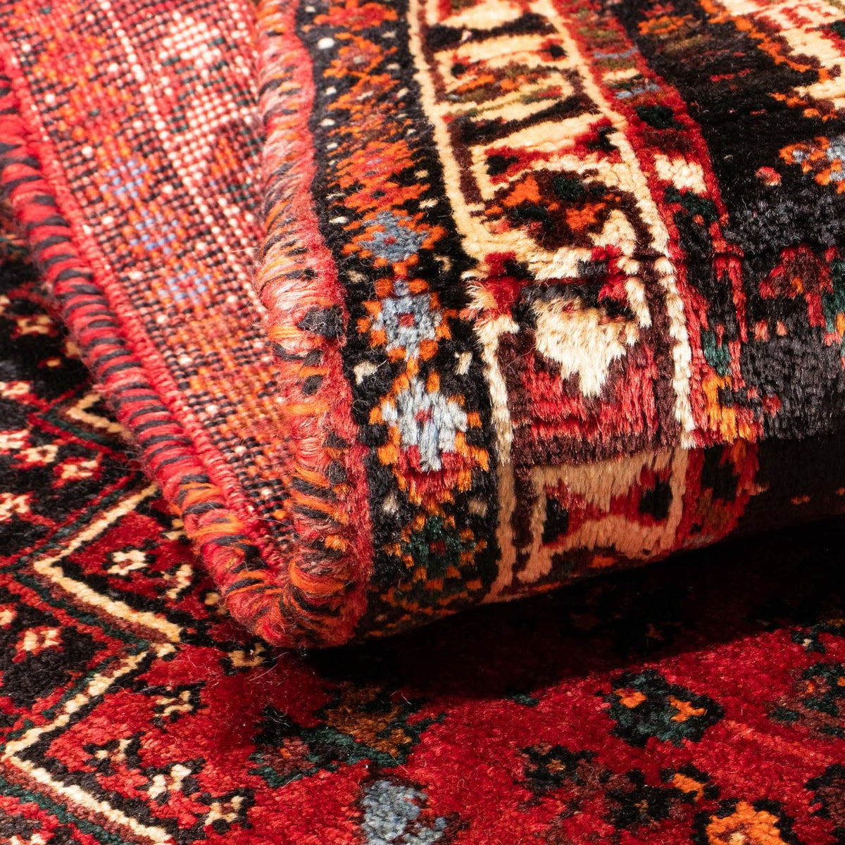 Persisk tæppe - Nomadisk - 162 x 117 cm - mørkerød