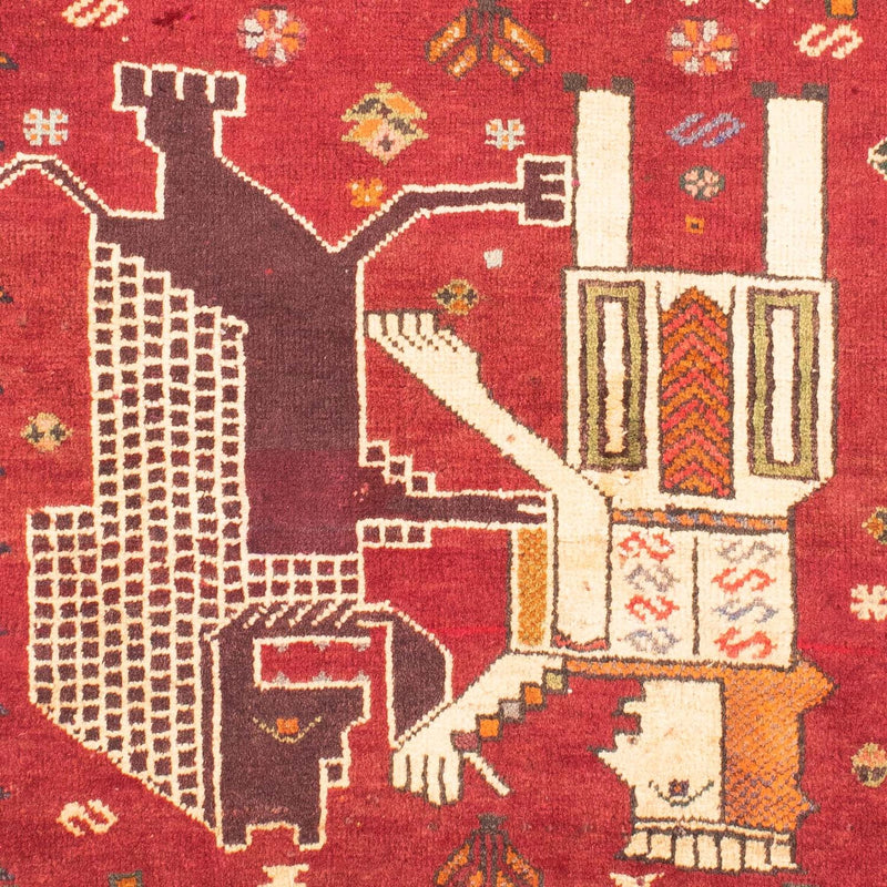 Persisk tæppe - Nomadisk - 167 x 120 cm - mørkerød