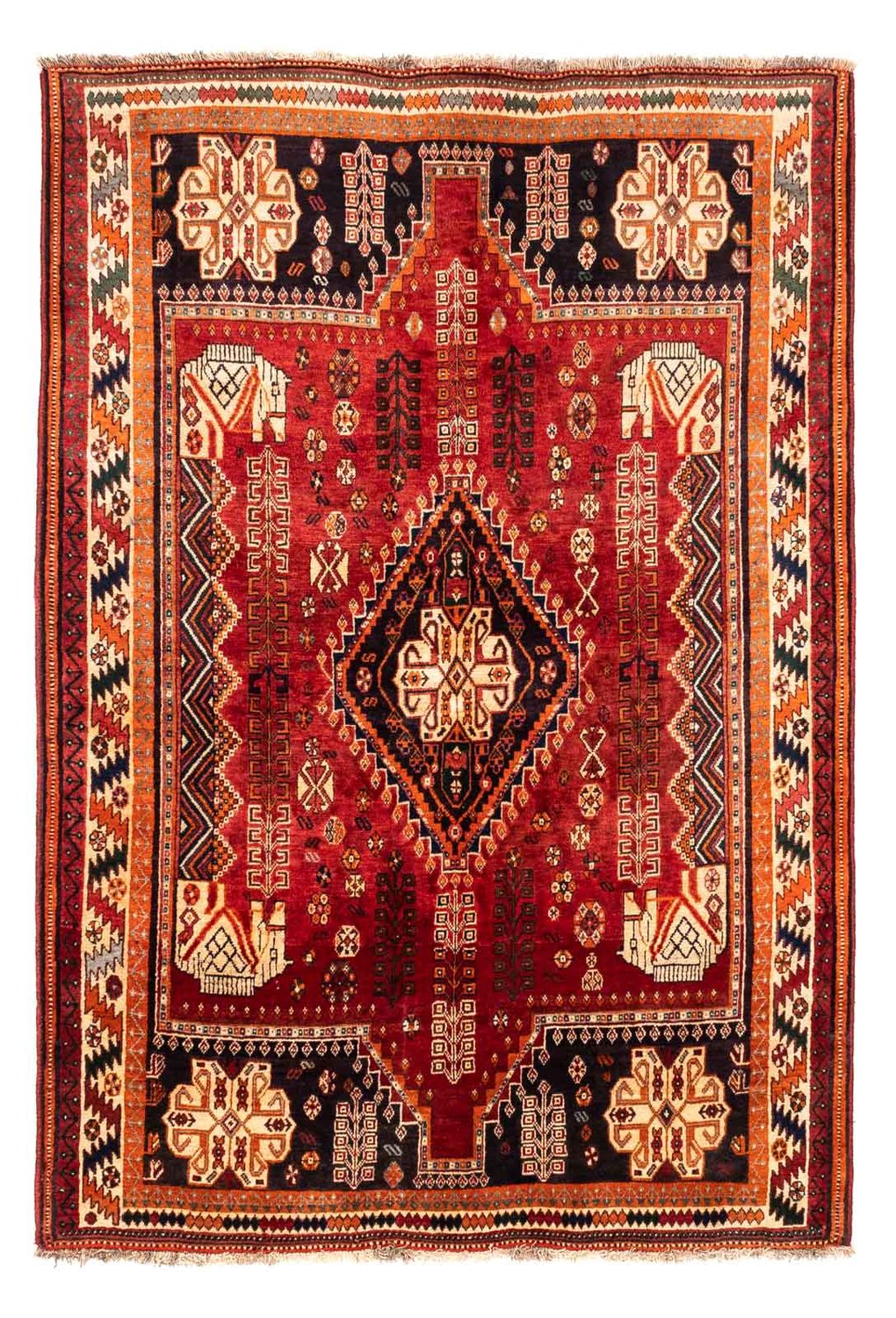 Persisk tæppe - Nomadisk - 240 x 167 cm - mørkerød