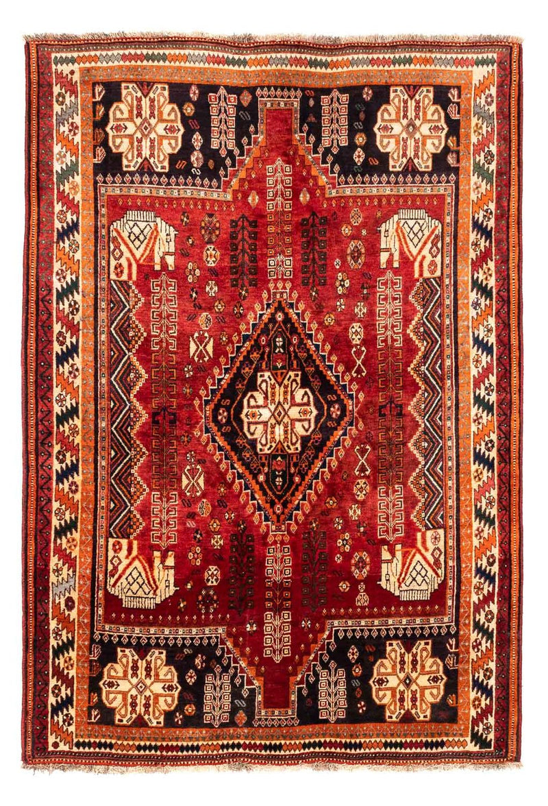 Persisk tæppe - Nomadisk - 240 x 167 cm - mørkerød