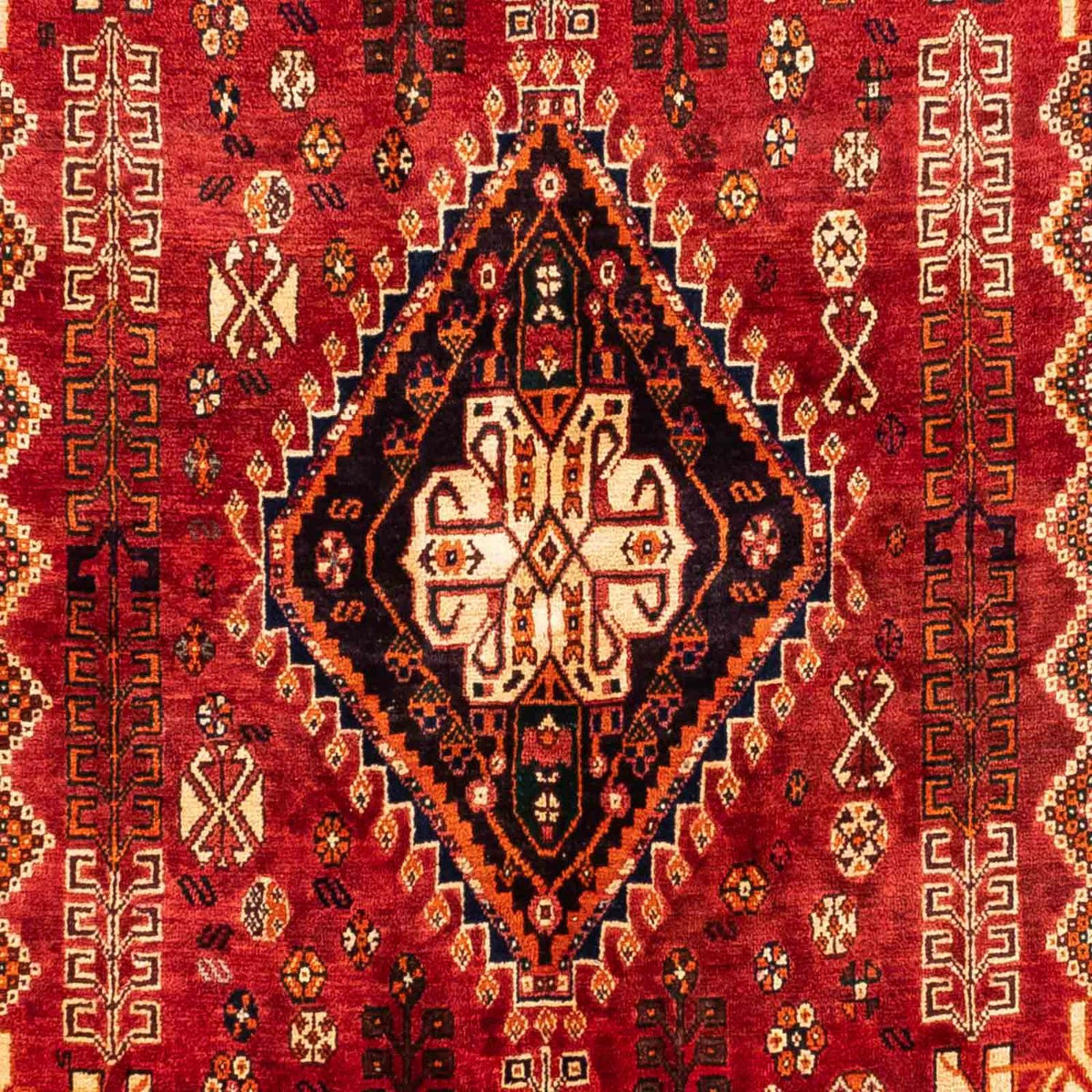Persisk tæppe - Nomadisk - 240 x 167 cm - mørkerød