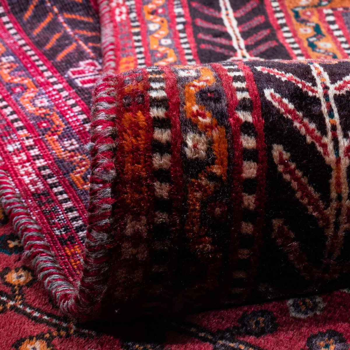 Persisk tæppe - Nomadisk - 253 x 160 cm - mørkerød