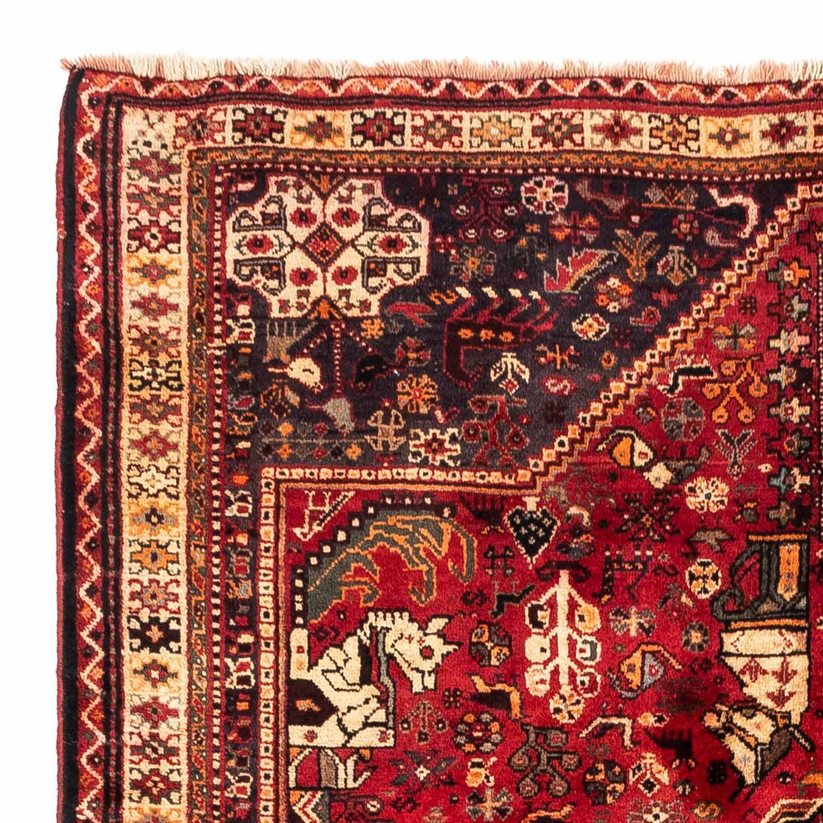 Persisk tæppe - Nomadisk - 237 x 175 cm - mørkerød