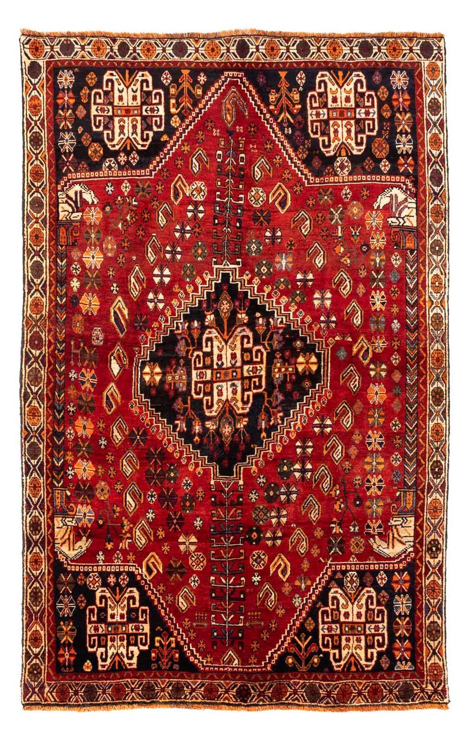Persisk tæppe - Nomadisk - 247 x 153 cm - mørkerød