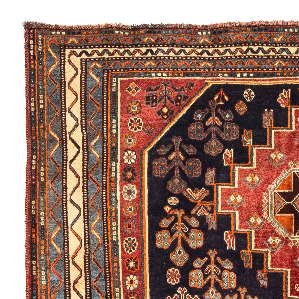 Persisk tæppe - Nomadisk - 246 x 160 cm - mørkeblå