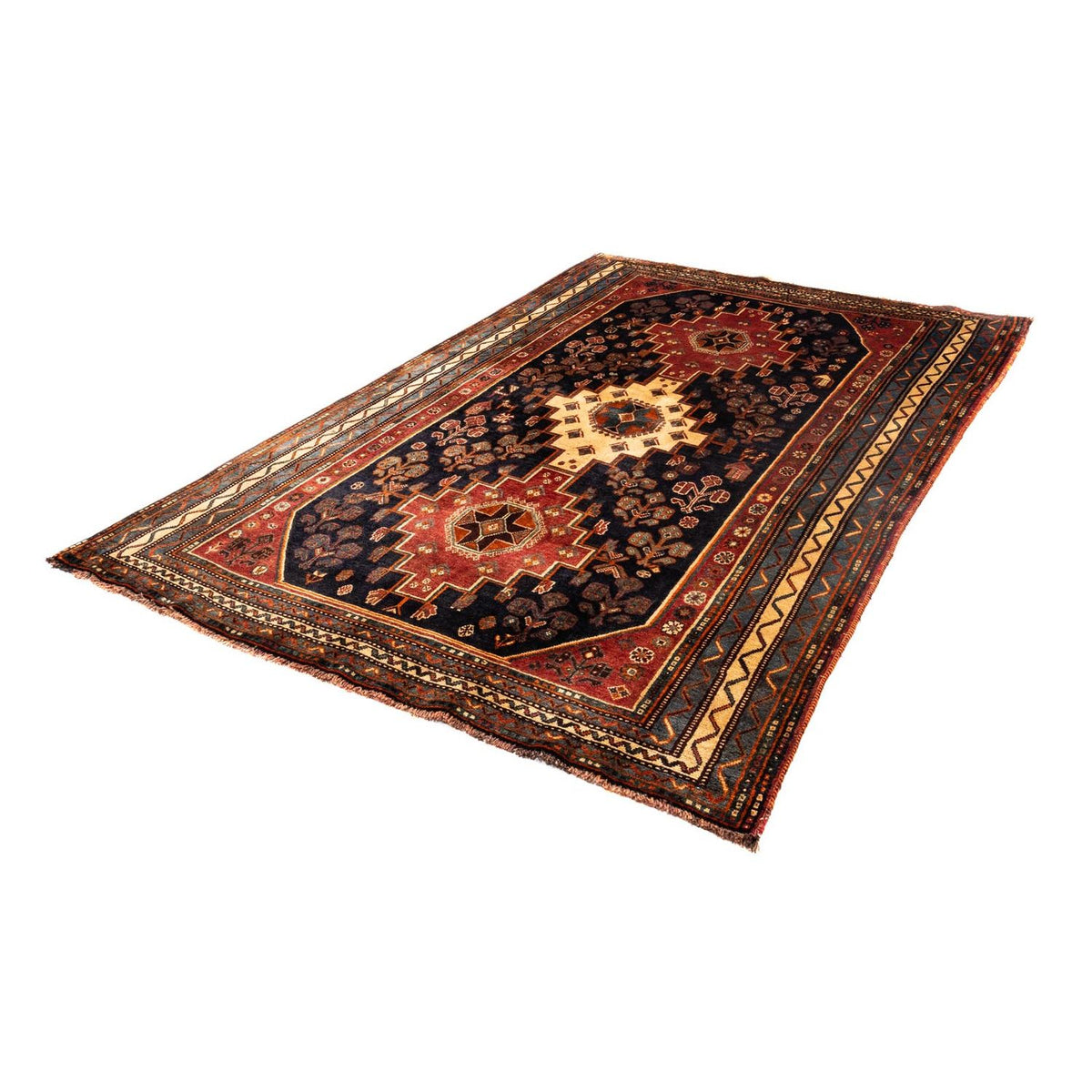 Persisk tæppe - Nomadisk - 246 x 160 cm - mørkeblå