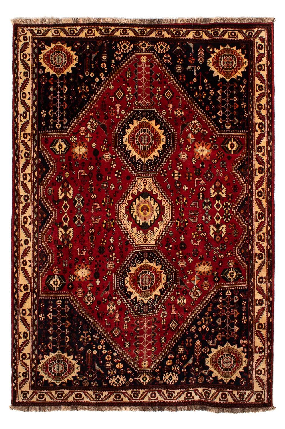 Persisk tæppe - Nomadisk - 295 x 210 cm - mørkerød