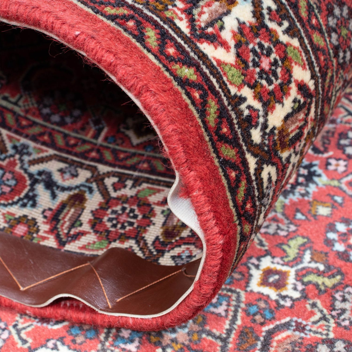 Løber Persisk tæppe - Bijar - 243 x 68 cm - lysrød