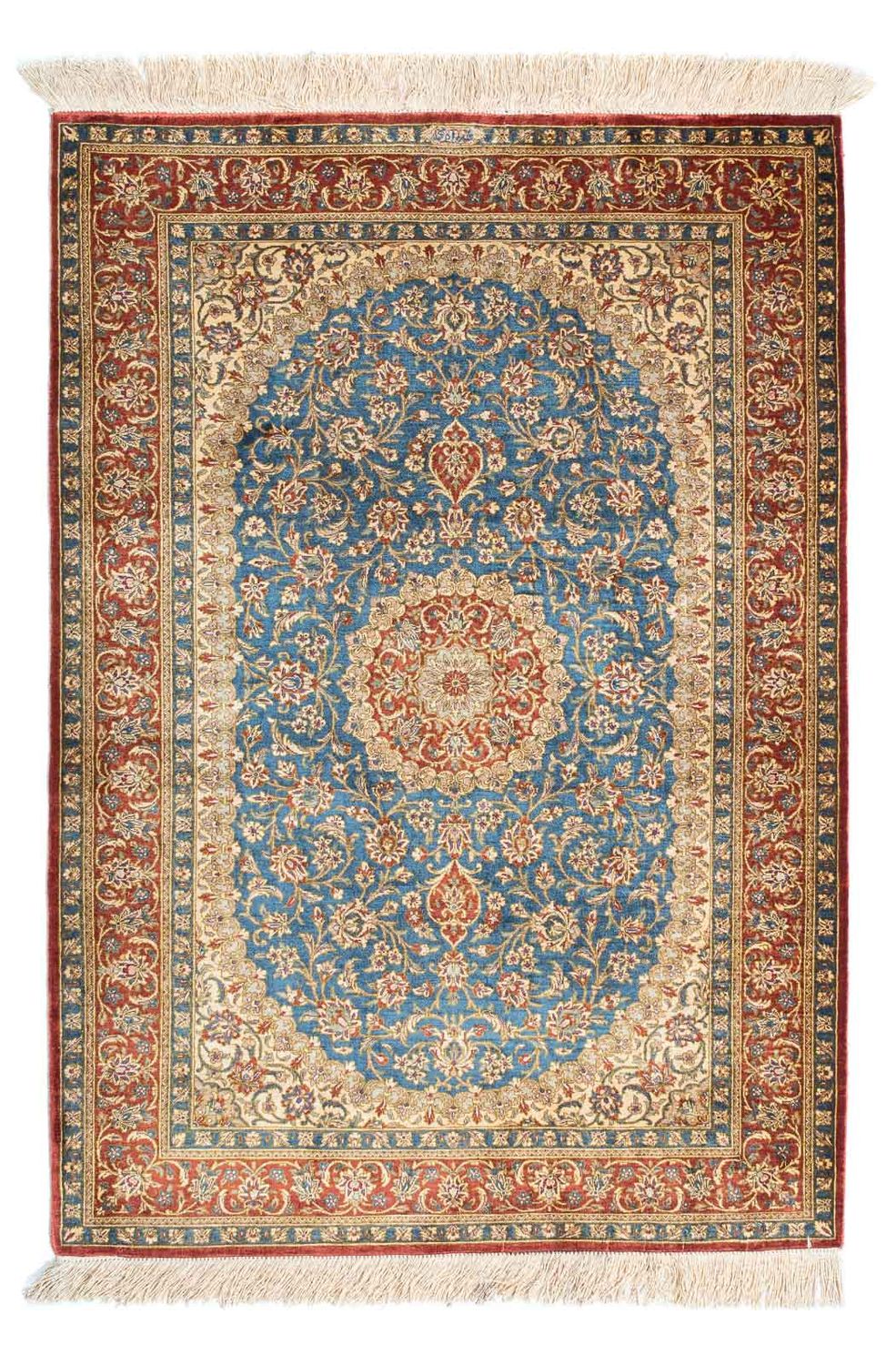 Persisk tæppe - Ghom - 117 x 80 cm - turkis