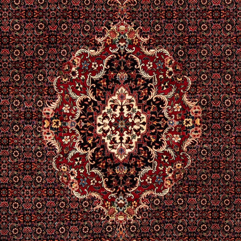 Persisk tæppe - Bijar - 252 x 200 cm - mørkerød