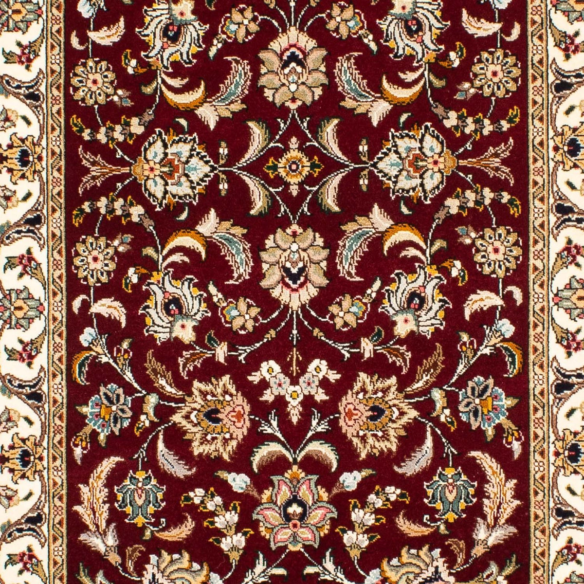 Løber Persisk tæppe - Tabriz - Royal - 315 x 88 cm - mørkerød