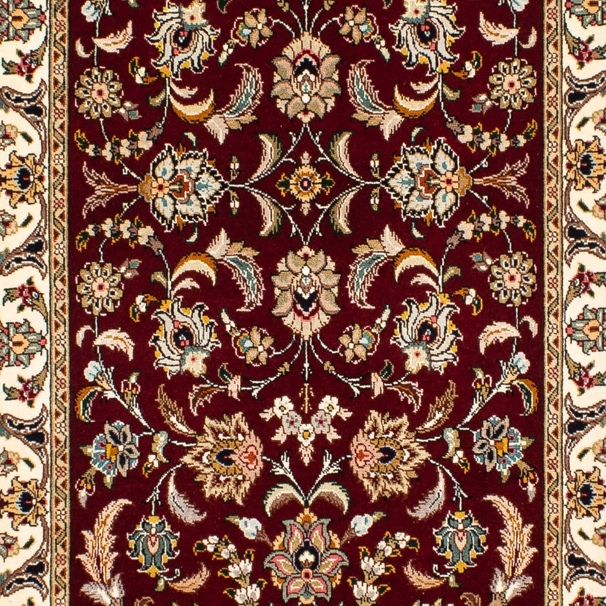 Løber Persisk tæppe - Tabriz - Royal - 317 x 88 cm - mørkerød