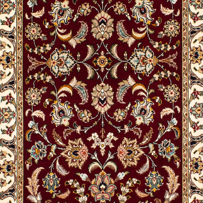 Løber Persisk tæppe - Tabriz - Royal - 317 x 88 cm - mørkerød