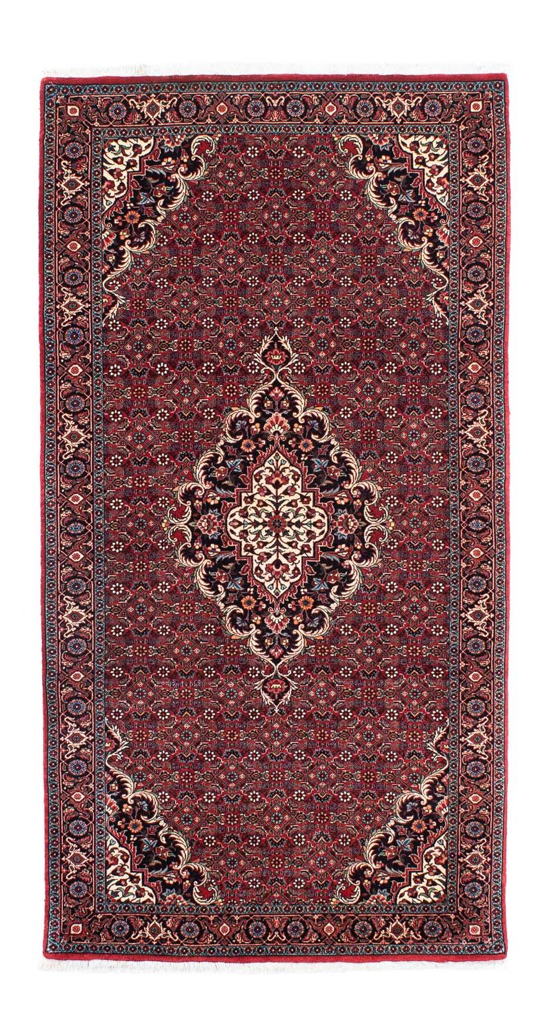 Løber Persisk tæppe - Bijar - 202 x 104 cm - mørkerød