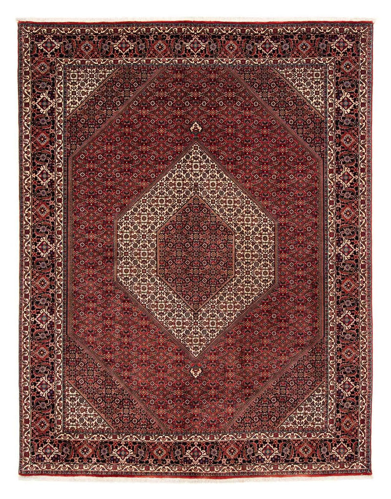 Persisk tæppe - Bijar - 261 x 206 cm - mørkerød