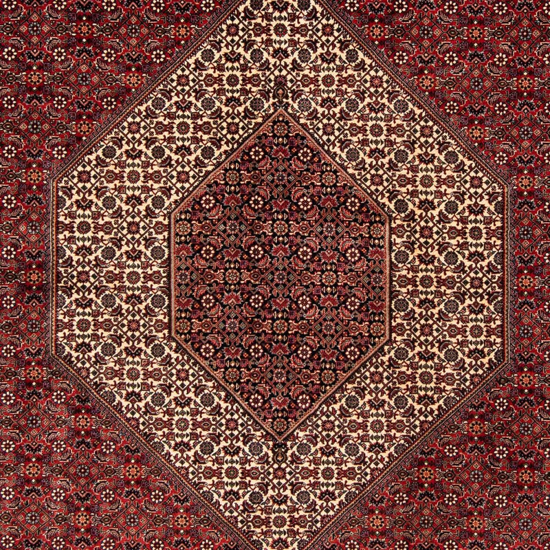 Persisk tæppe - Bijar - 261 x 206 cm - mørkerød