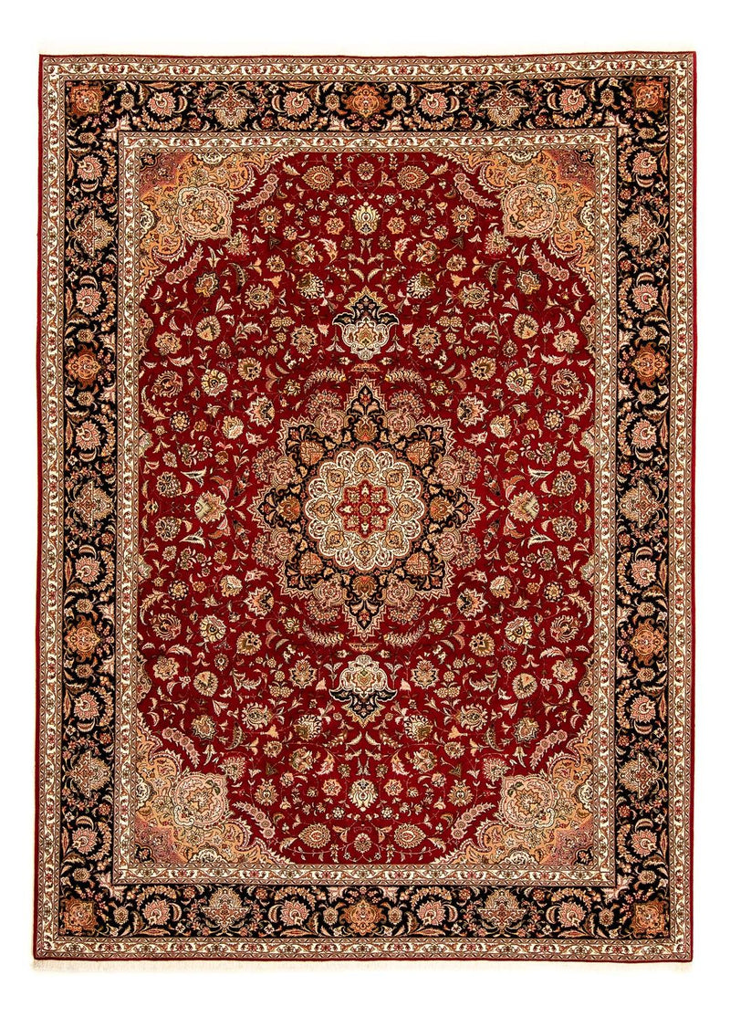 Persisk tæppe - Tabriz - Royal - 342 x 251 cm - mørkerød