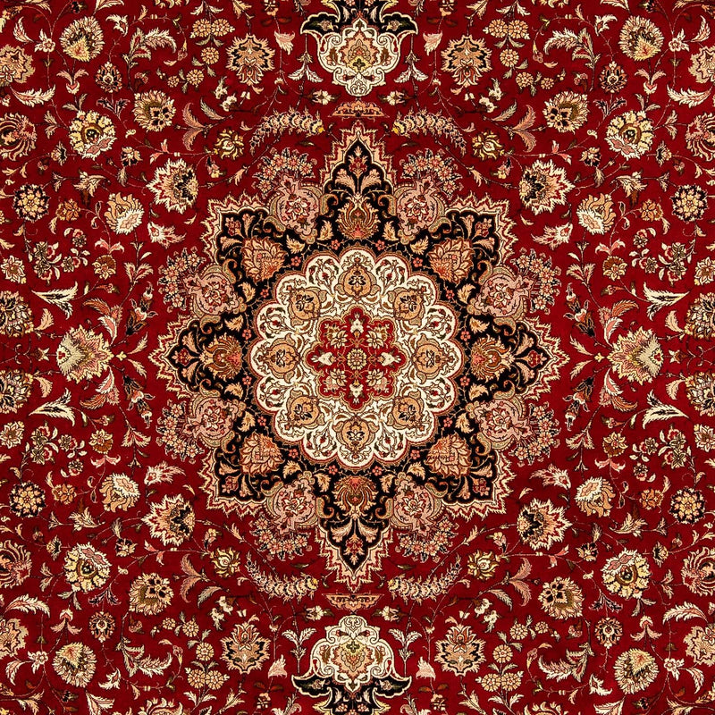 Persisk tæppe - Tabriz - Royal - 342 x 251 cm - mørkerød