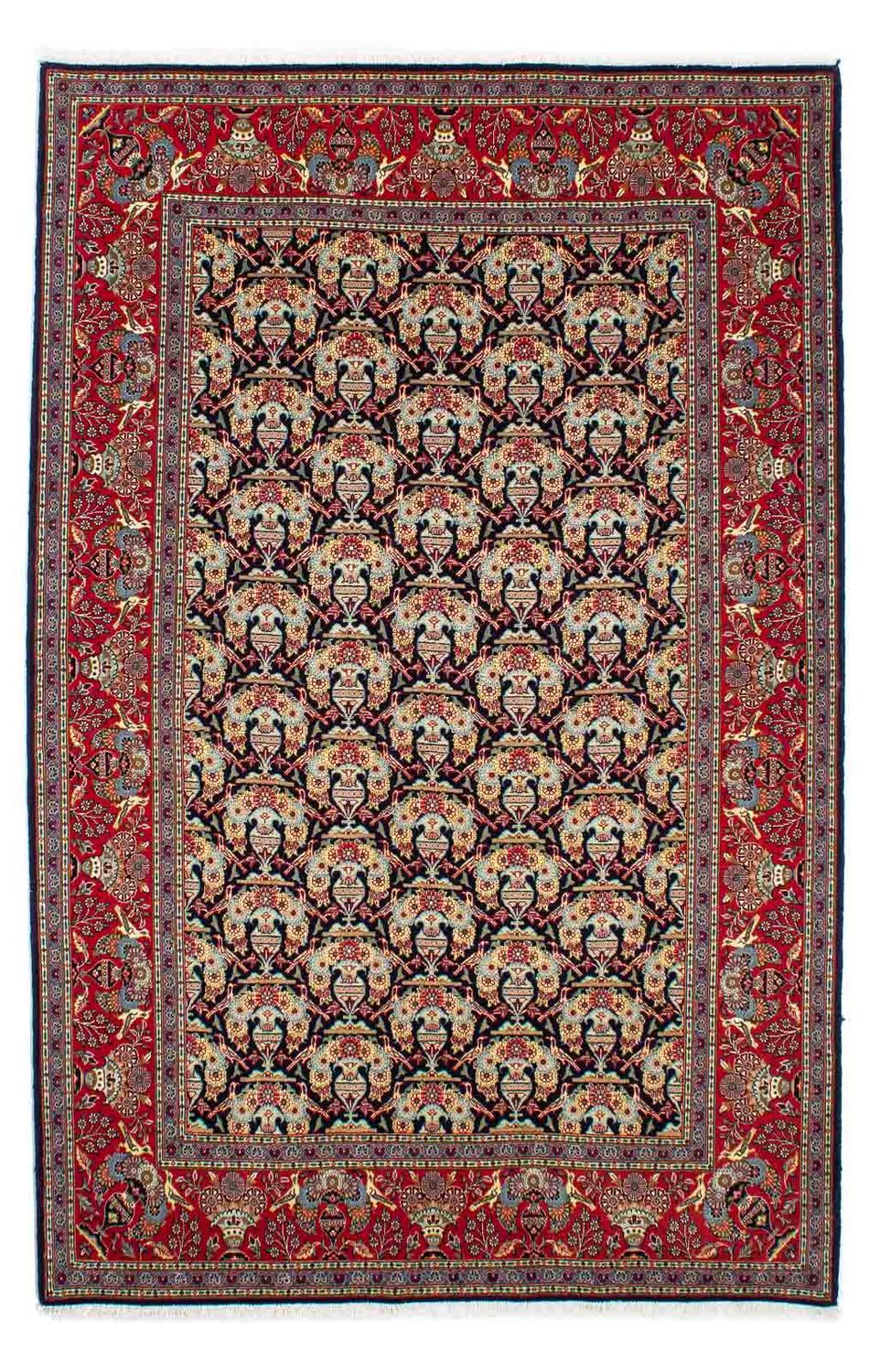 Persisk tæppe - Keshan - 223 x 145 cm - mørkeblå