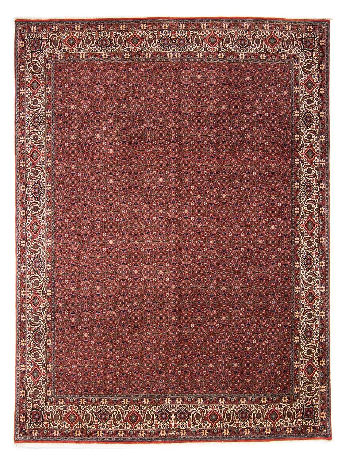 Persisk tæppe - Bijar - 308 x 254 cm - mørkerød