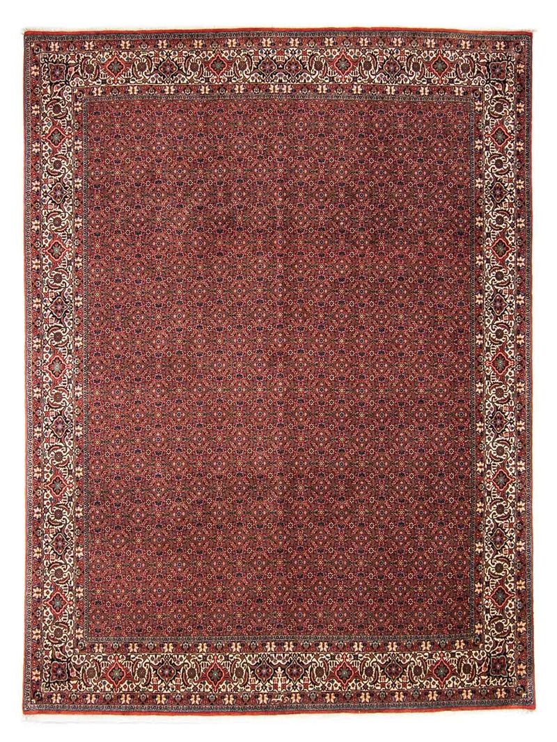 Persisk tæppe - Bijar - 308 x 254 cm - mørkerød