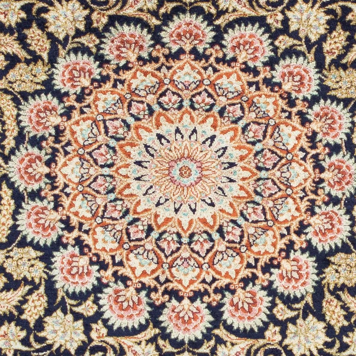 Persisk tæppe - Ghom - 120 x 79 cm - mørkeblå